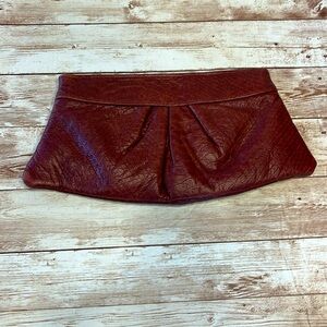 Lauren Merkin Brown Snake Patterned Clutch